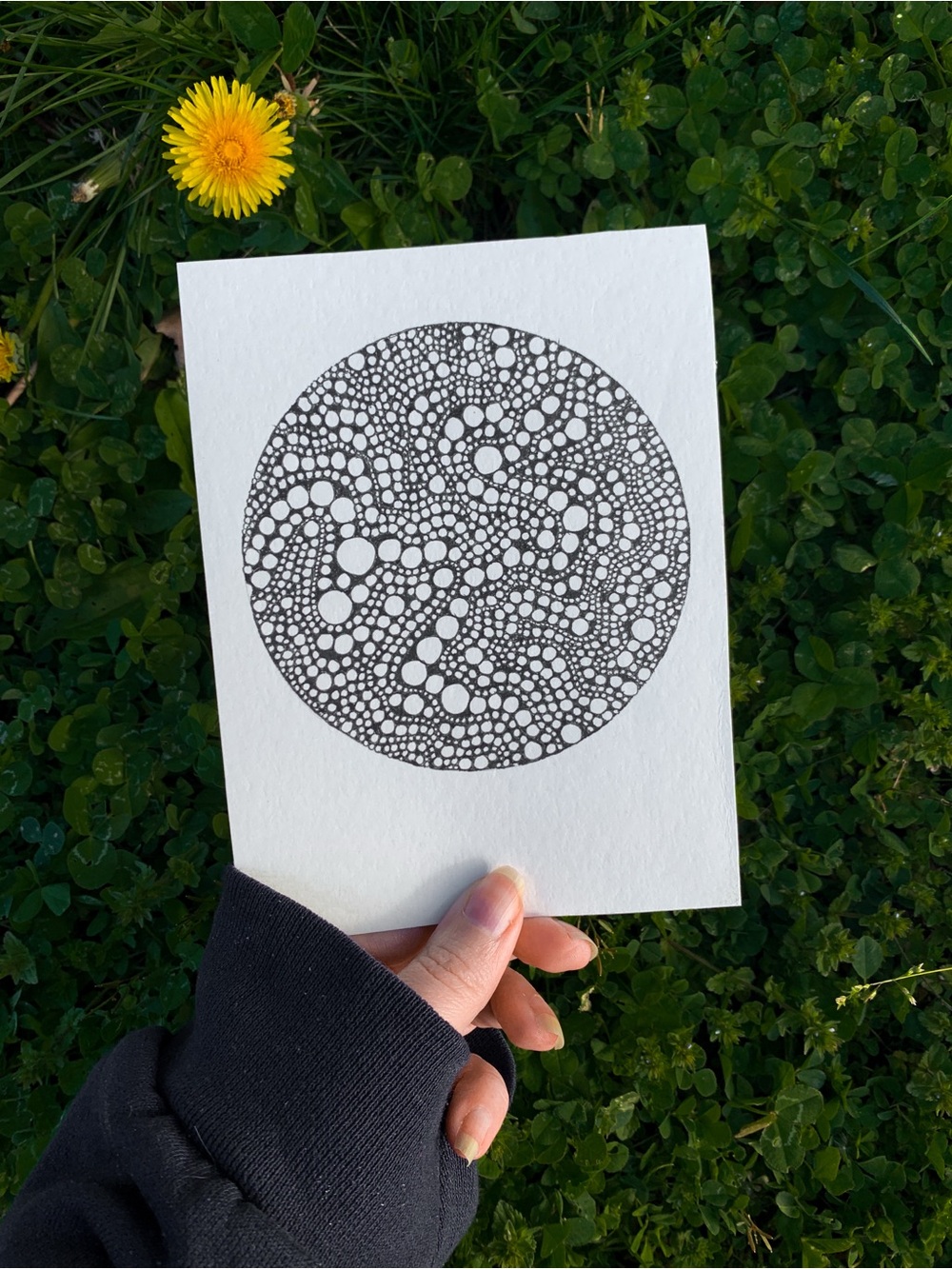 Abstract line art bubble original drawing